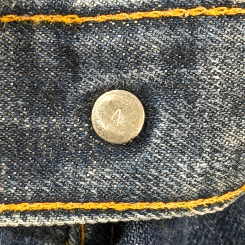 Vintage 60's Levi's BIG E Orange Tab 606 Slim Fit Dark Wash 34x30 RARE #4 Button